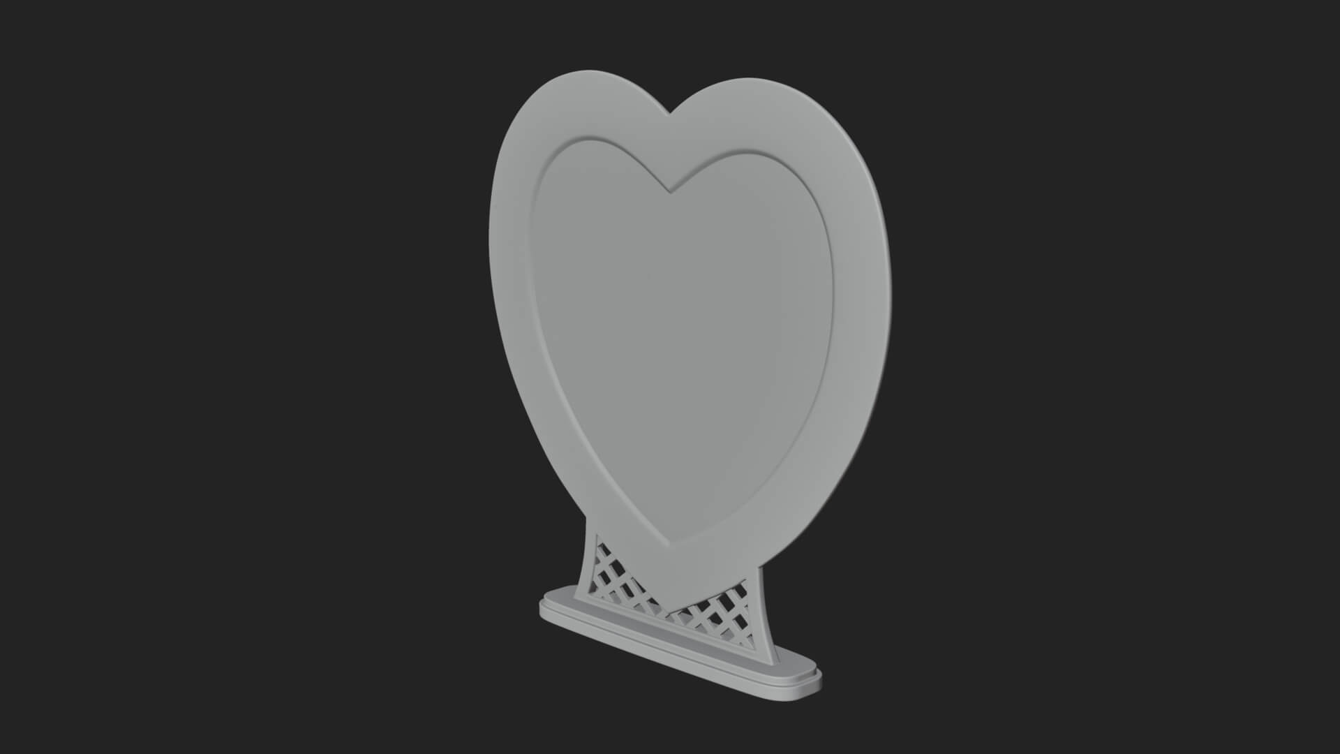 Ornate Framed Heart Plaque Design 269 3D Print Model 3D Model