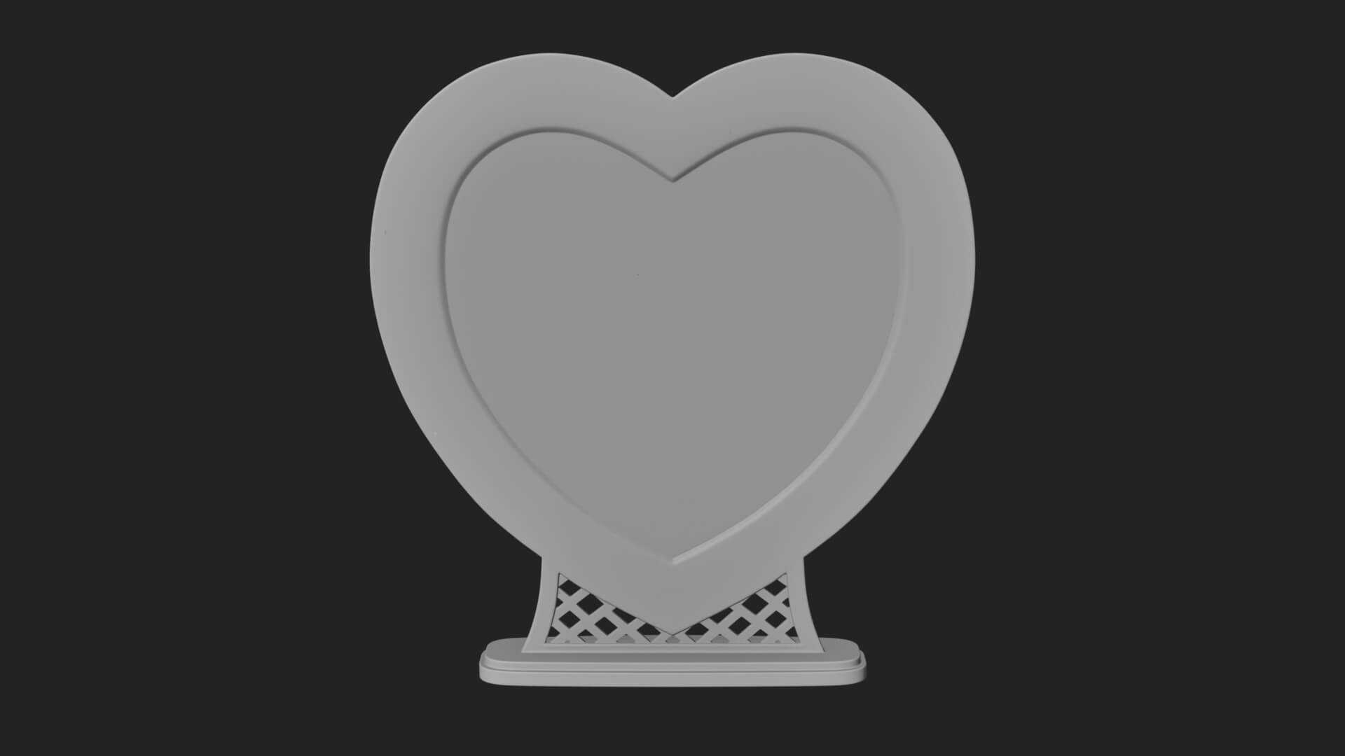 Ornate Framed Heart Plaque Design 269 3D Print Model 3D Model