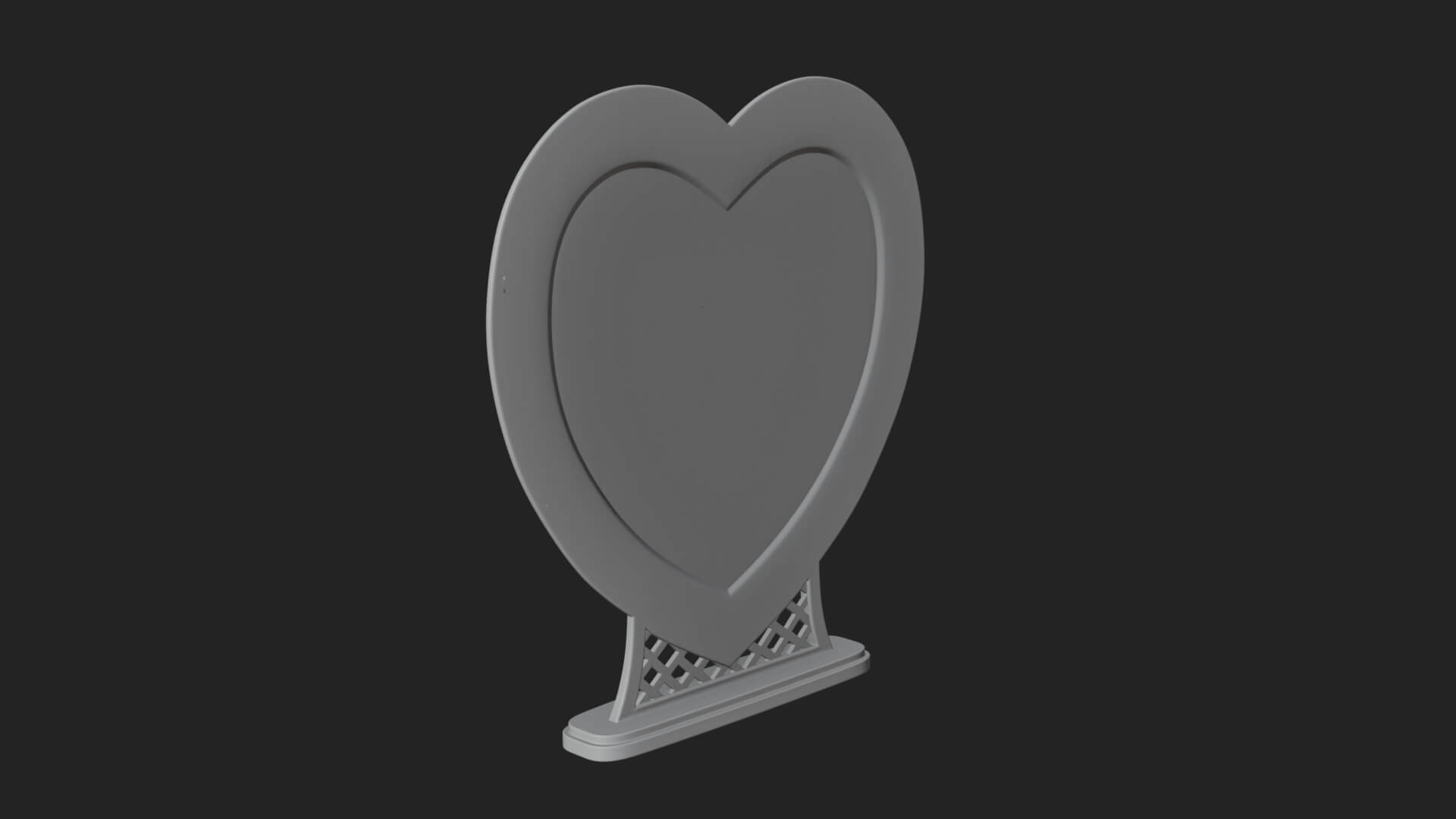 Ornate Framed Heart Plaque Design 269 3D Print Model 3D Model