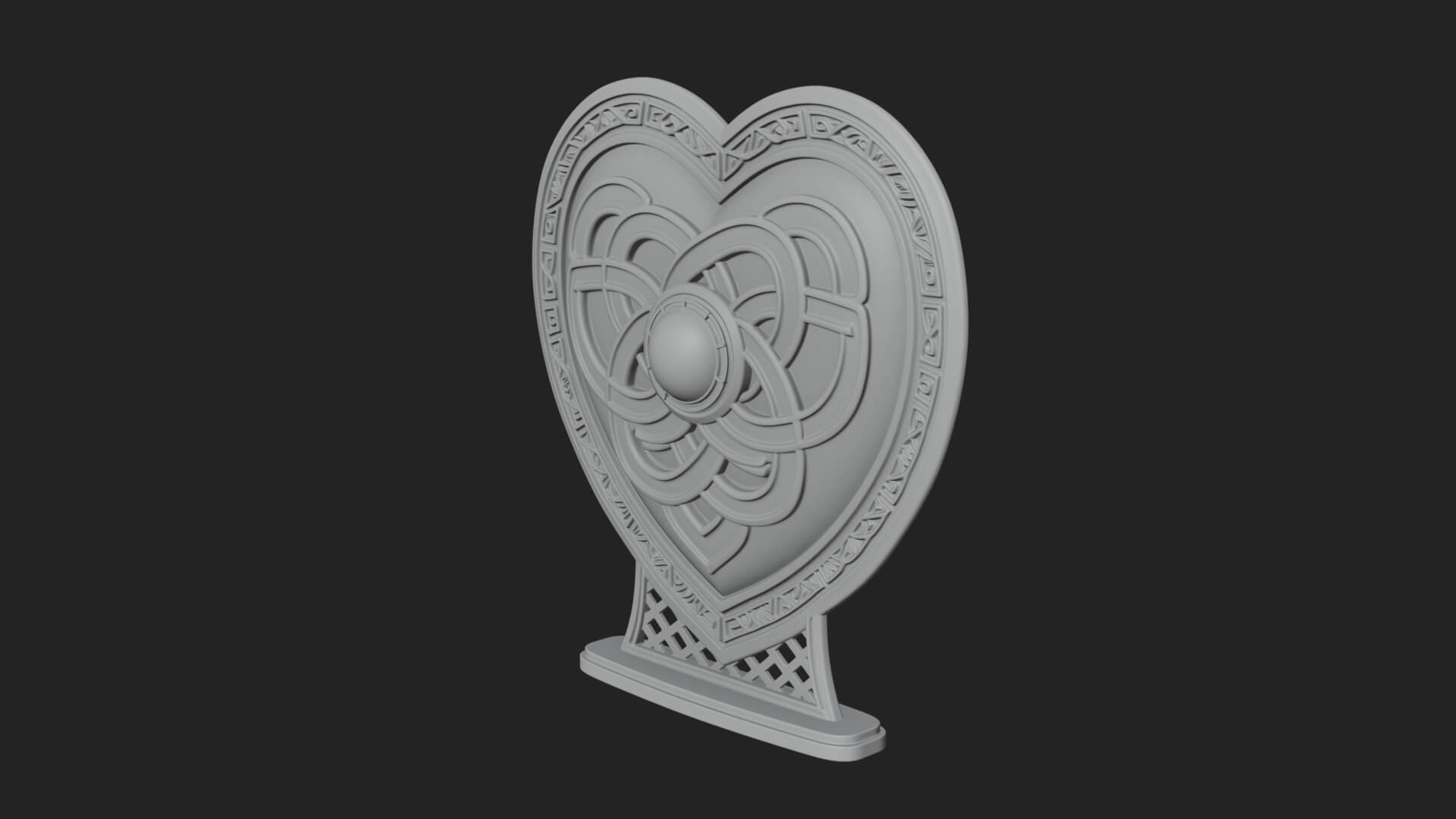 Ornate Framed Heart Plaque Design 269 3D Print Model 3D Model
