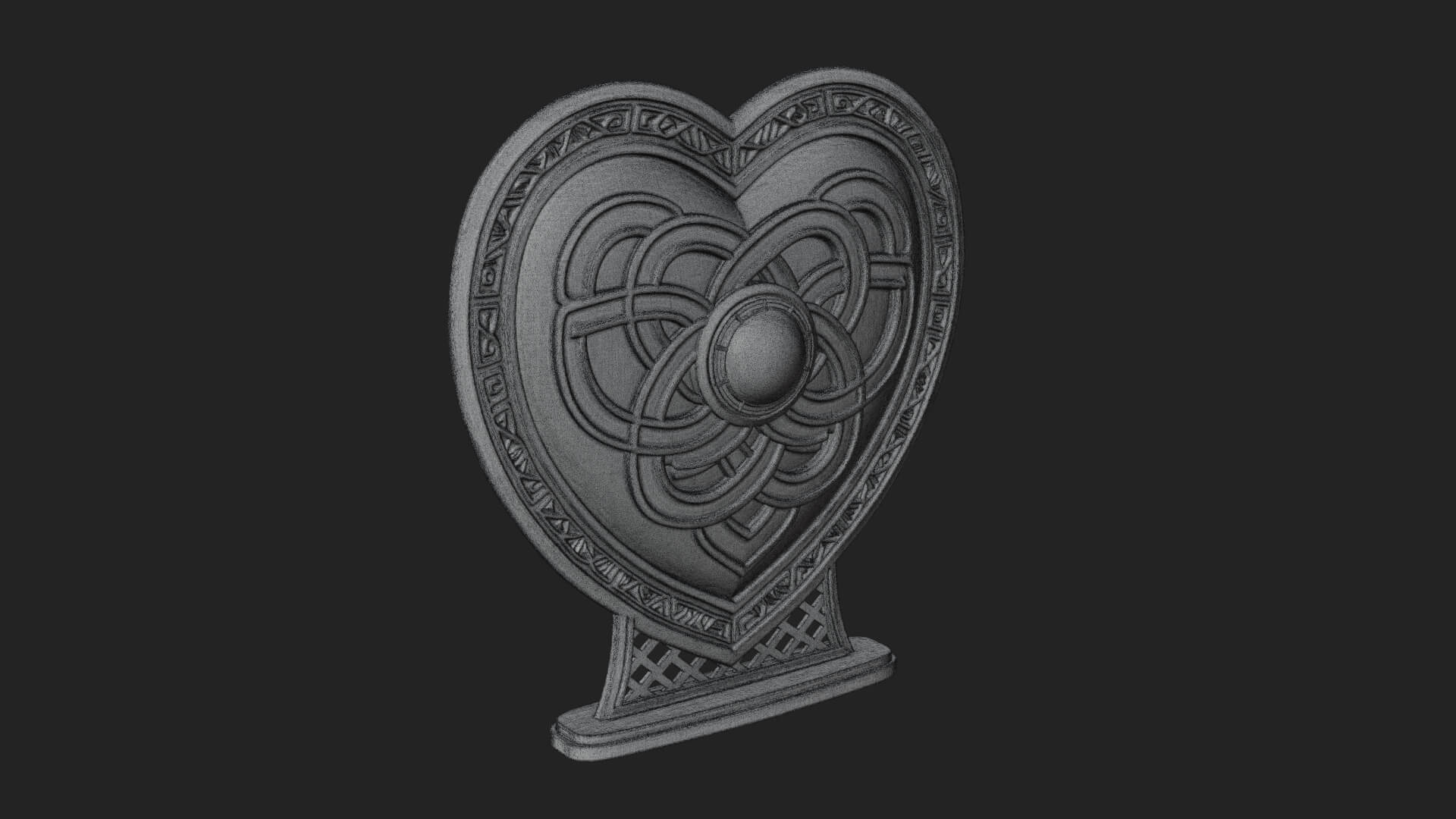 Ornate Framed Heart Plaque Design 269 3D Print Model 3D Model