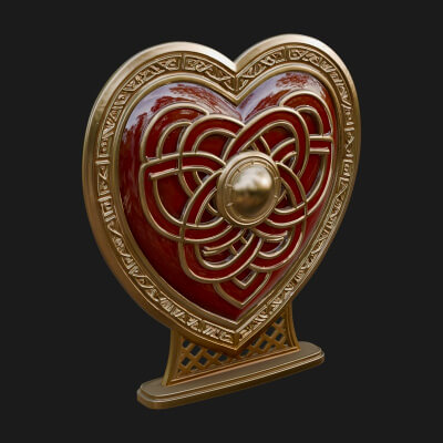 Ornate Framed Heart Plaque Design 269 3D Print Model