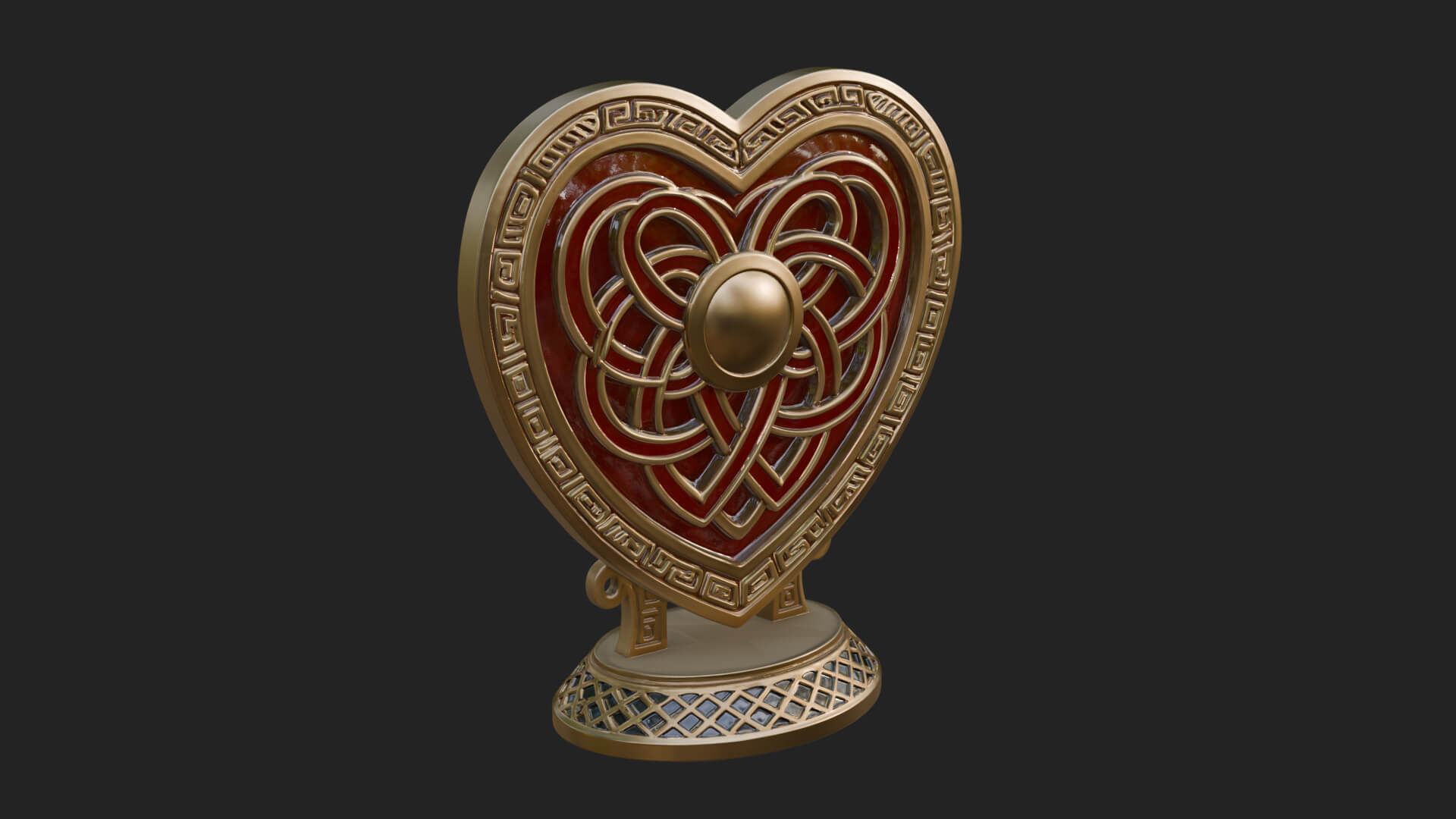 Ornate Framed Heart Plaque Design 270 3D Print Model 3D Model