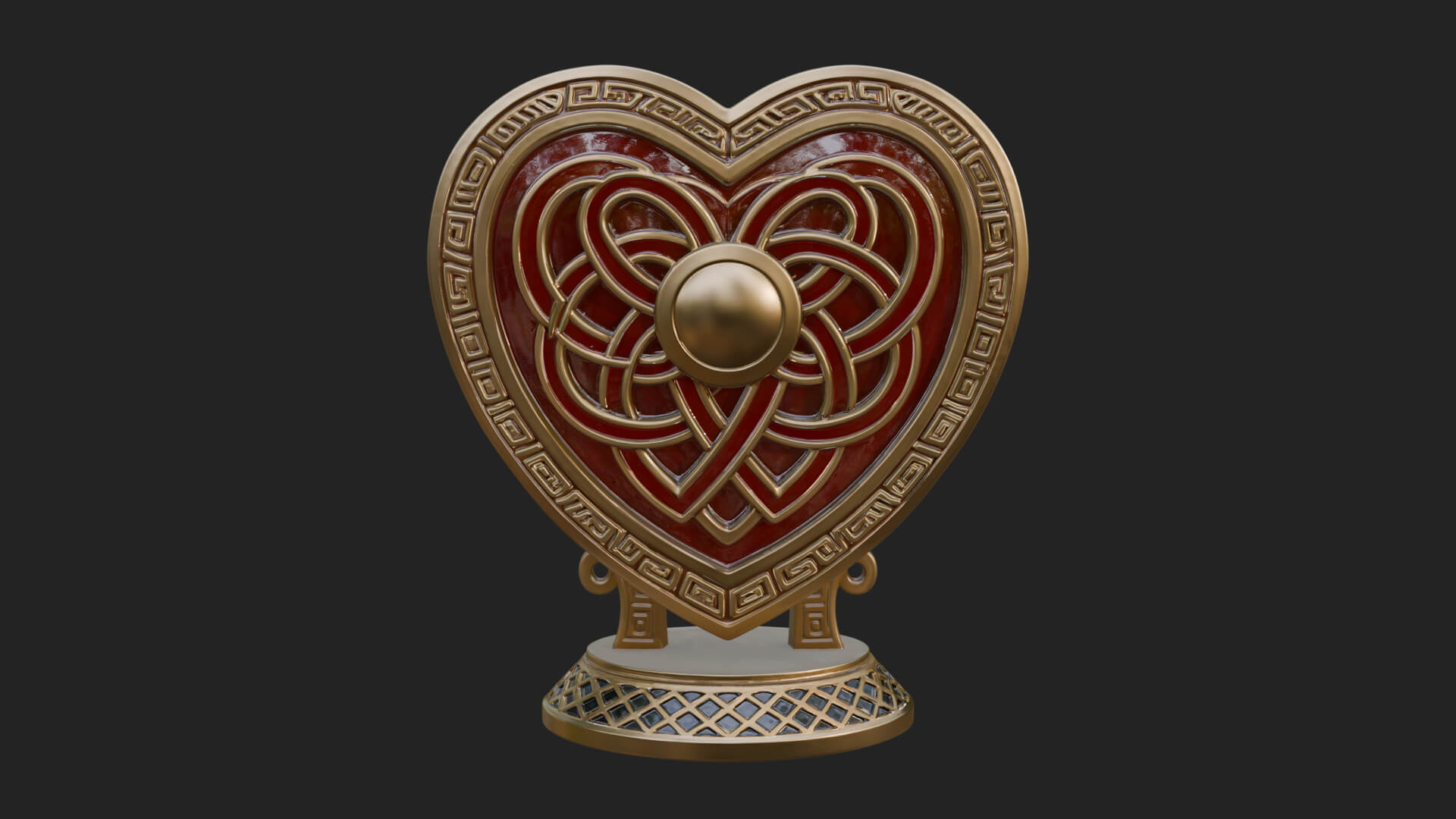 Ornate Framed Heart Plaque Design 270 3D Print Model 3D Model