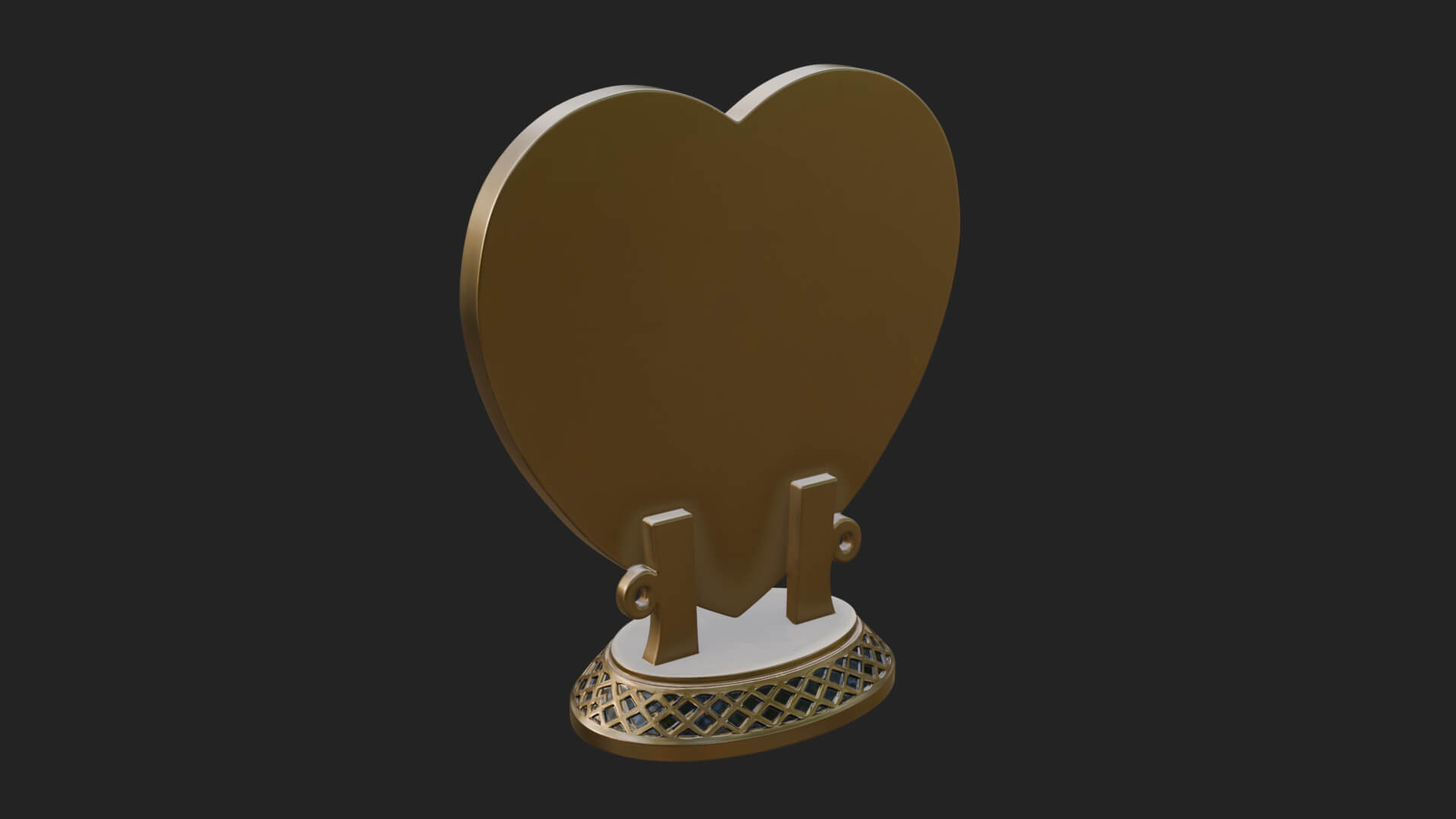 Ornate Framed Heart Plaque Design 270 3D Print Model 3D Model