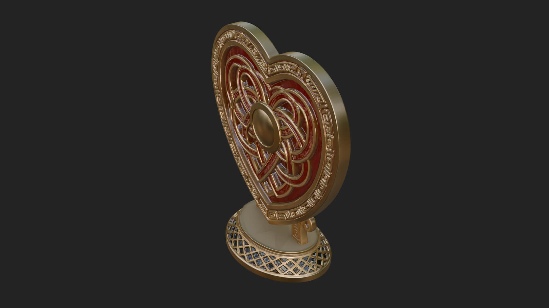 Ornate Framed Heart Plaque Design 270 3D Print Model 3D Model