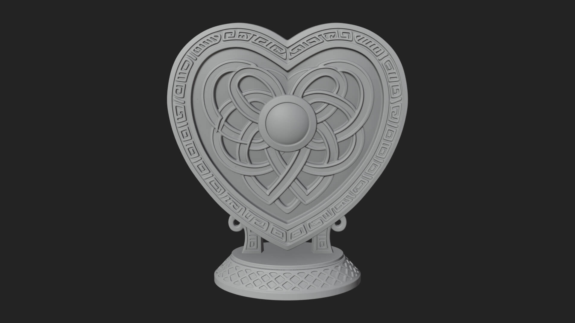 Ornate Framed Heart Plaque Design 270 3D Print Model 3D Model