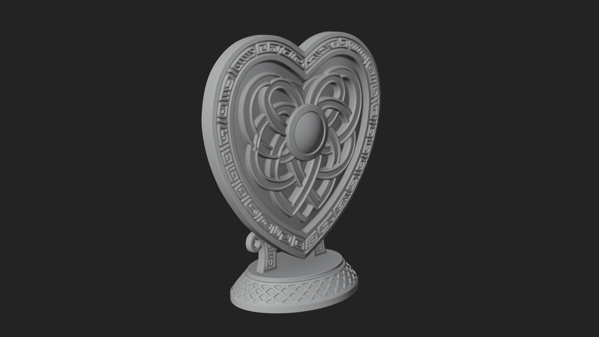 Ornate Framed Heart Plaque Design 270 3D Print Model 3D Model