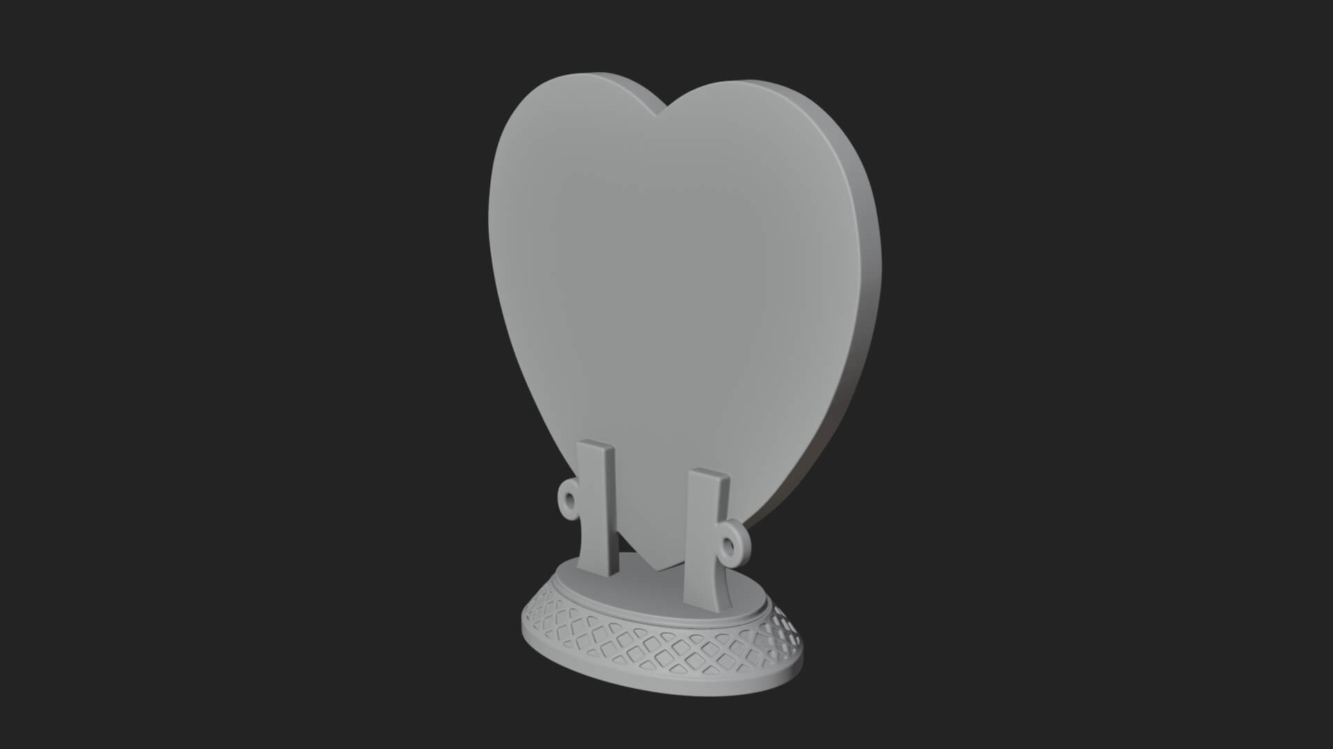 Ornate Framed Heart Plaque Design 270 3D Print Model 3D Model