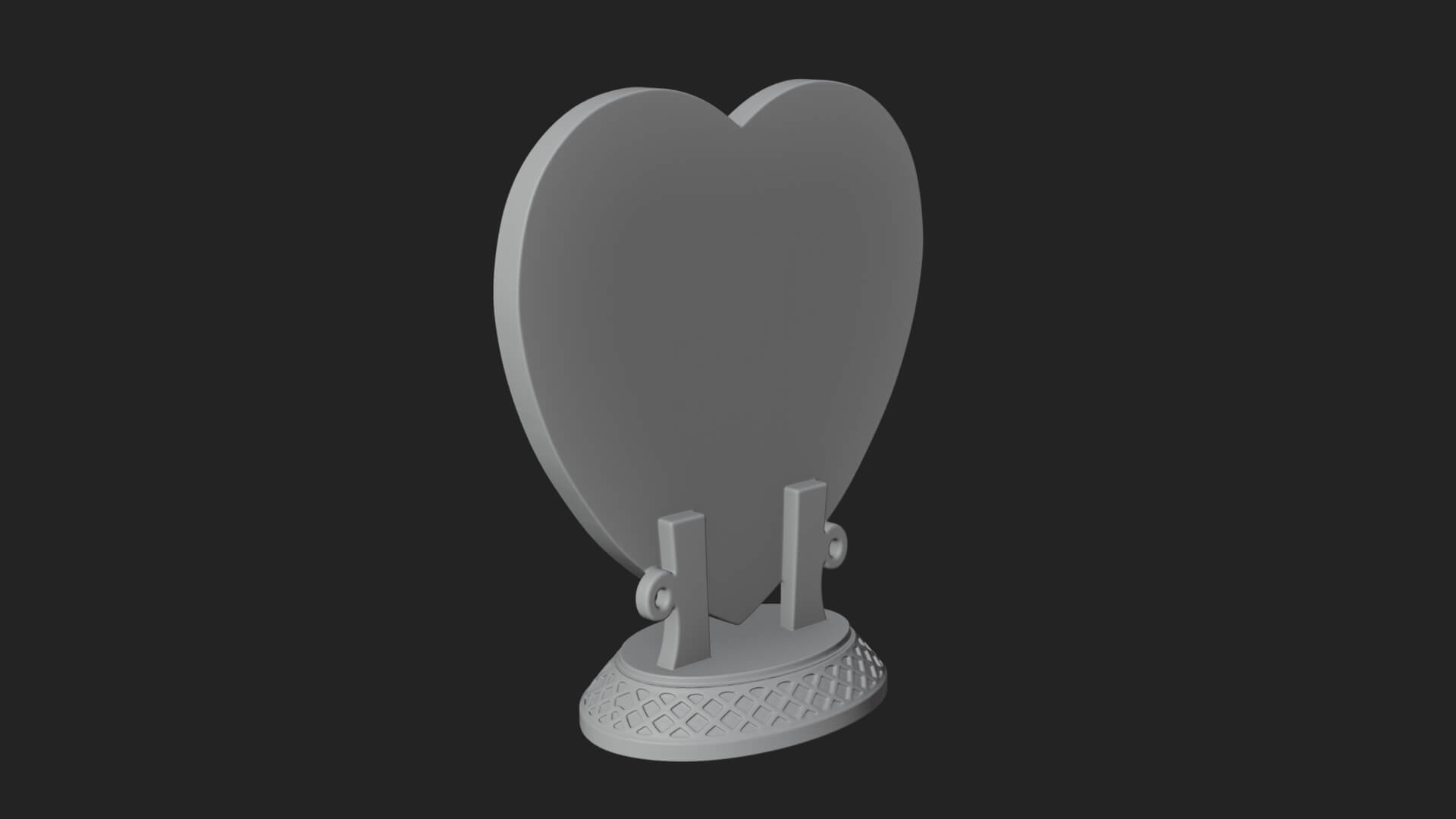 Ornate Framed Heart Plaque Design 270 3D Print Model 3D Model