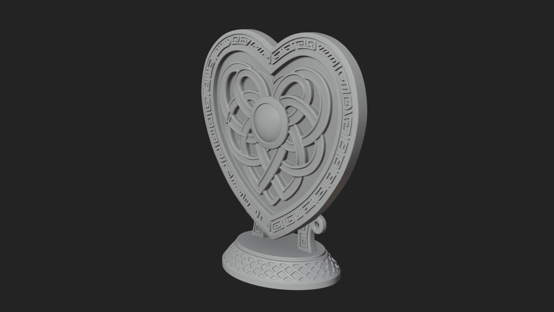 Ornate Framed Heart Plaque Design 270 3D Print Model 3D Model