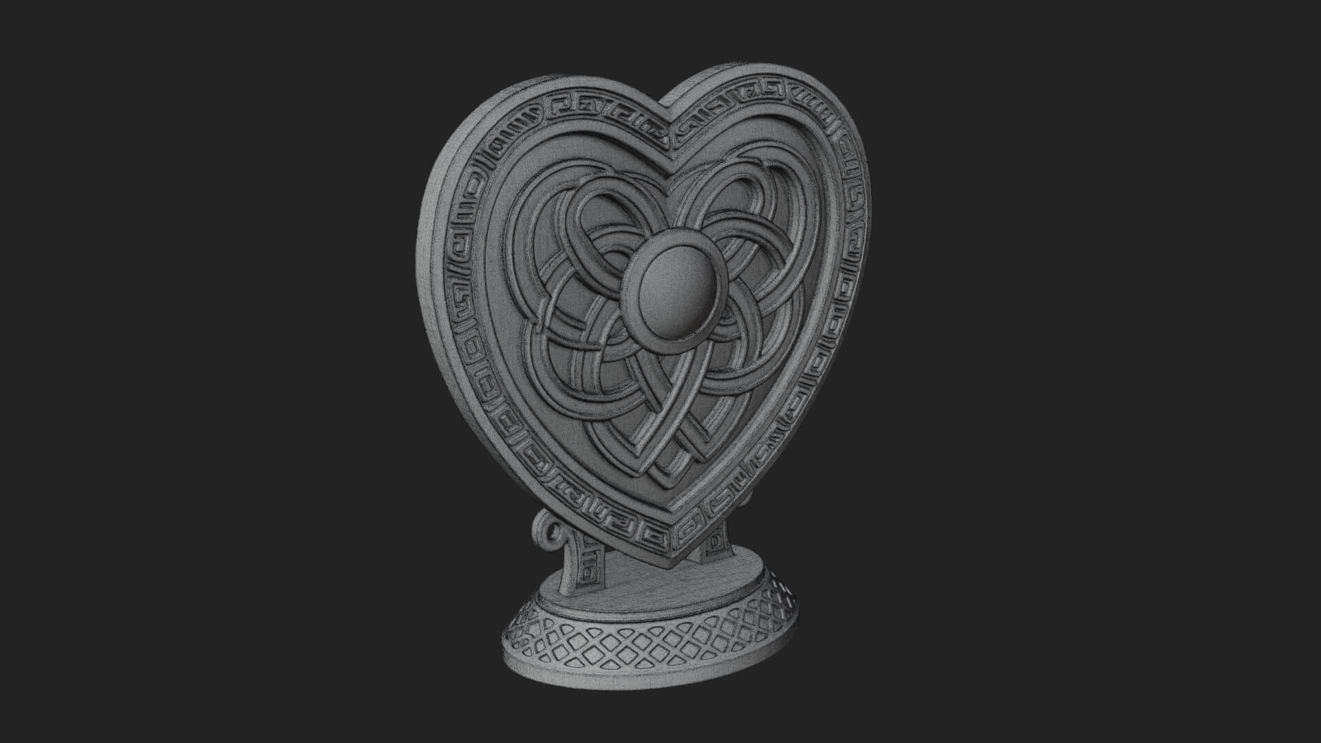 Ornate Framed Heart Plaque Design 270 3D Print Model 3D Model