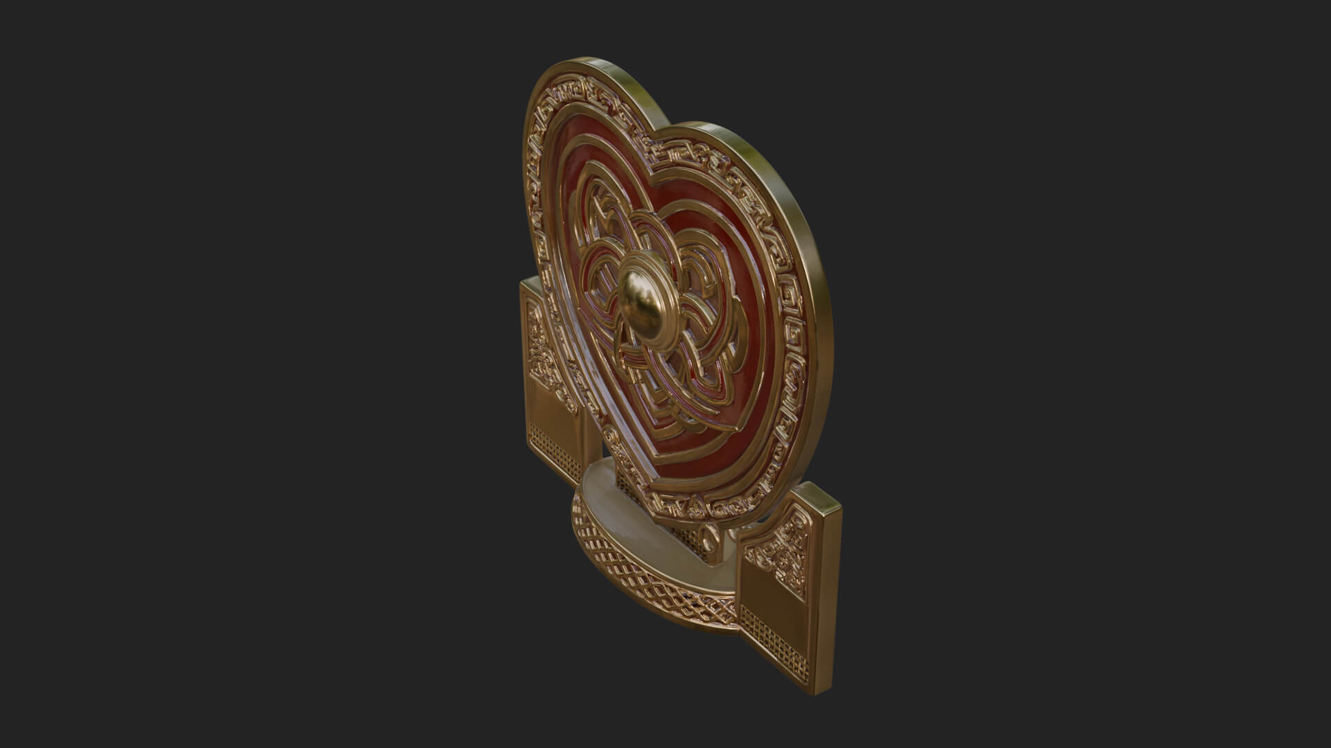 Ornate Framed Heart Plaque Design 271 3D Print Model 3D Model