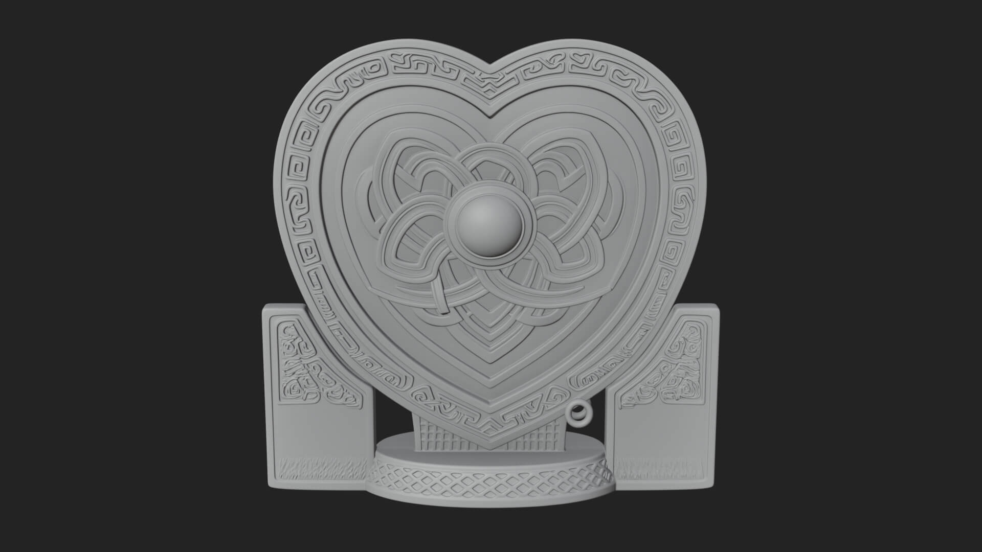 Ornate Framed Heart Plaque Design 271 3D Print Model 3D Model