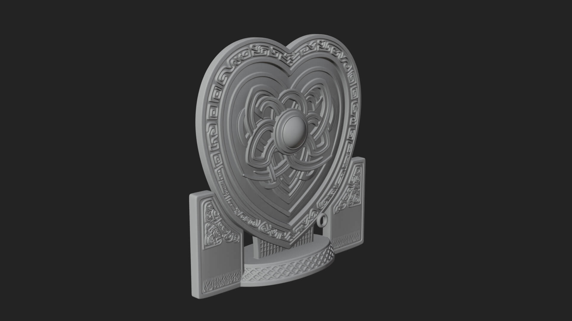 Ornate Framed Heart Plaque Design 271 3D Print Model 3D Model