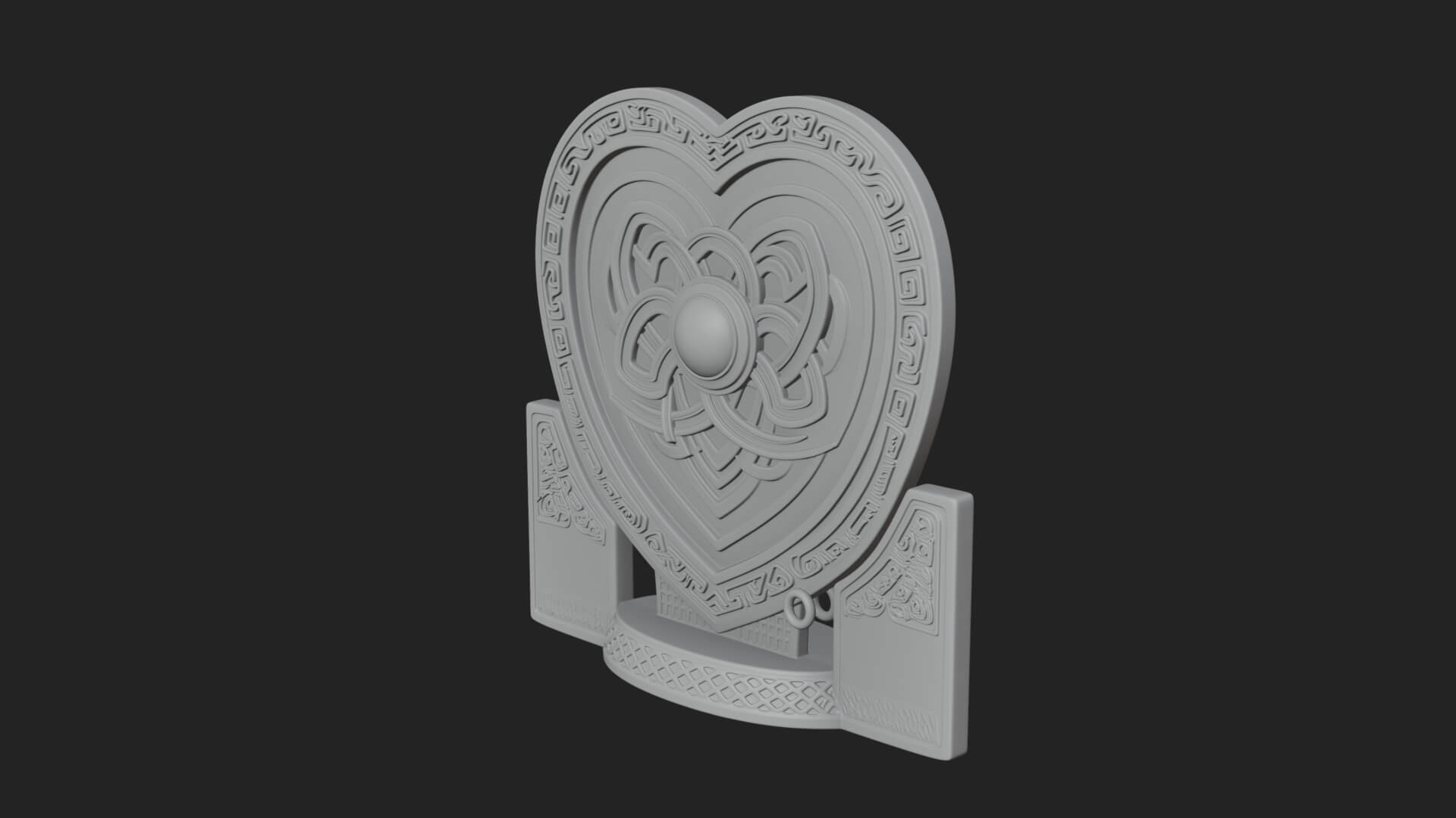 Ornate Framed Heart Plaque Design 271 3D Print Model 3D Model