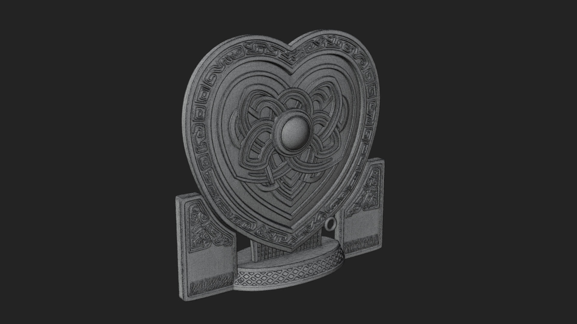 Ornate Framed Heart Plaque Design 271 3D Print Model 3D Model