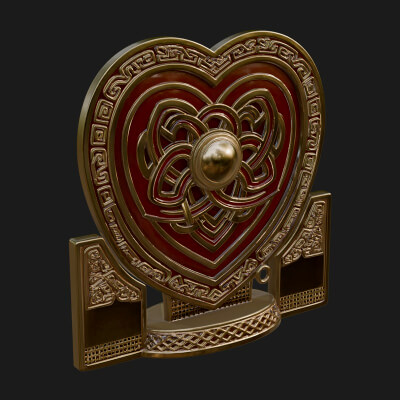 Ornate Framed Heart Plaque Design 271 3D Print Model