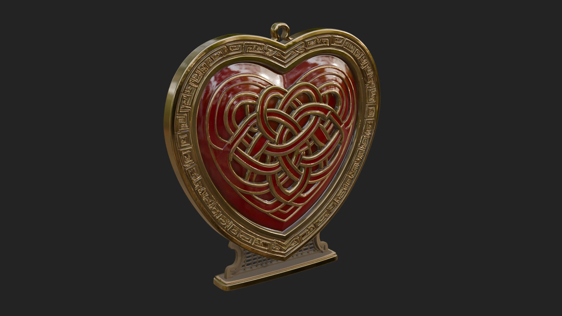 Ornate Framed Heart Plaque Design 272 3D Print Model 3D Model