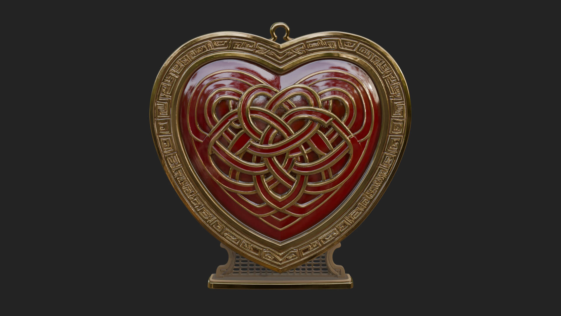 Ornate Framed Heart Plaque Design 272 3D Print Model 3D Model