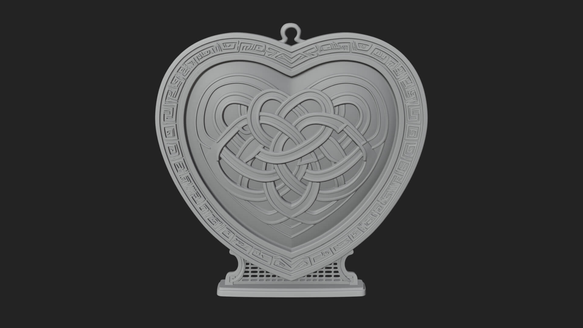 Ornate Framed Heart Plaque Design 272 3D Print Model 3D Model