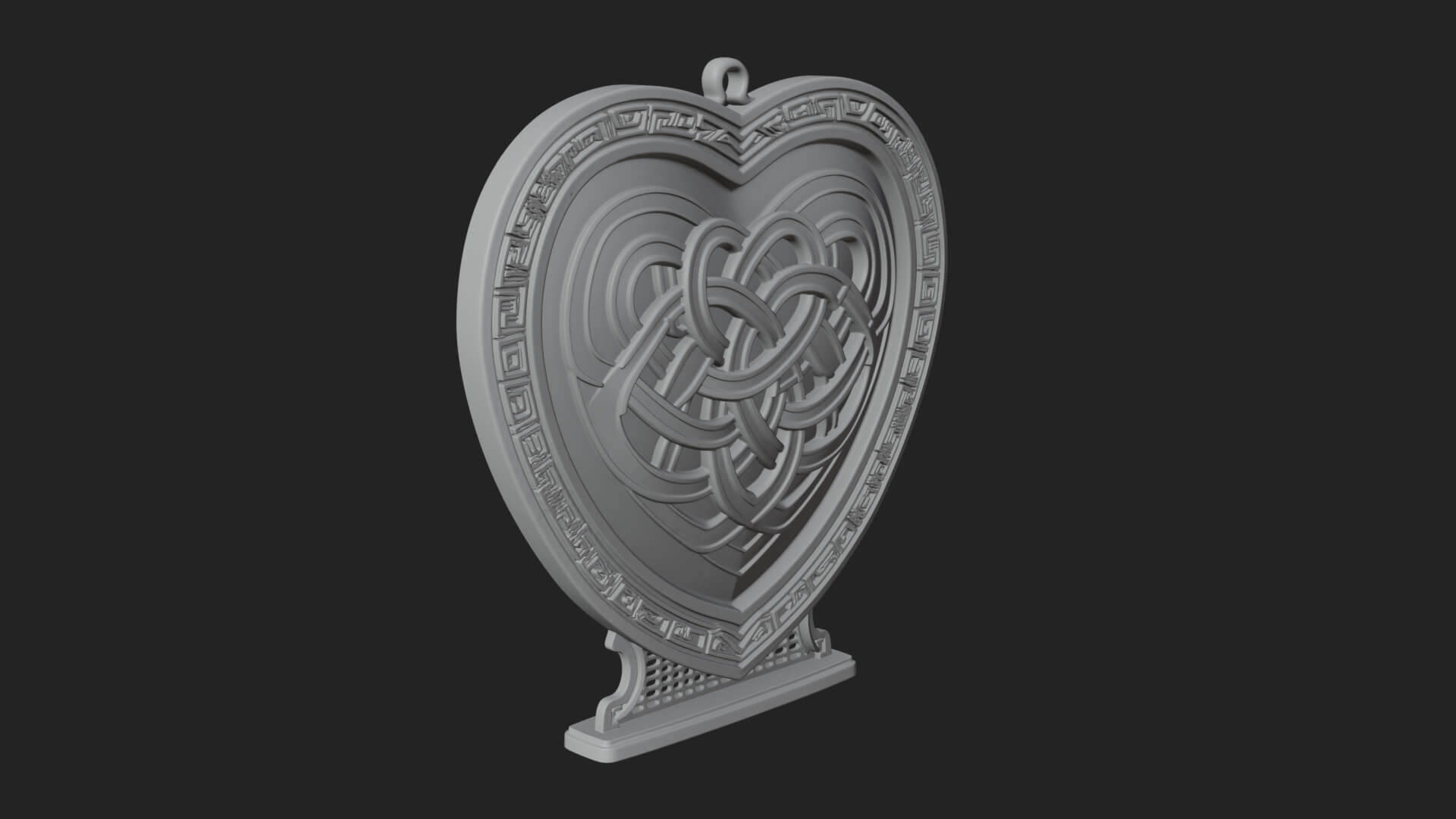 Ornate Framed Heart Plaque Design 272 3D Print Model 3D Model