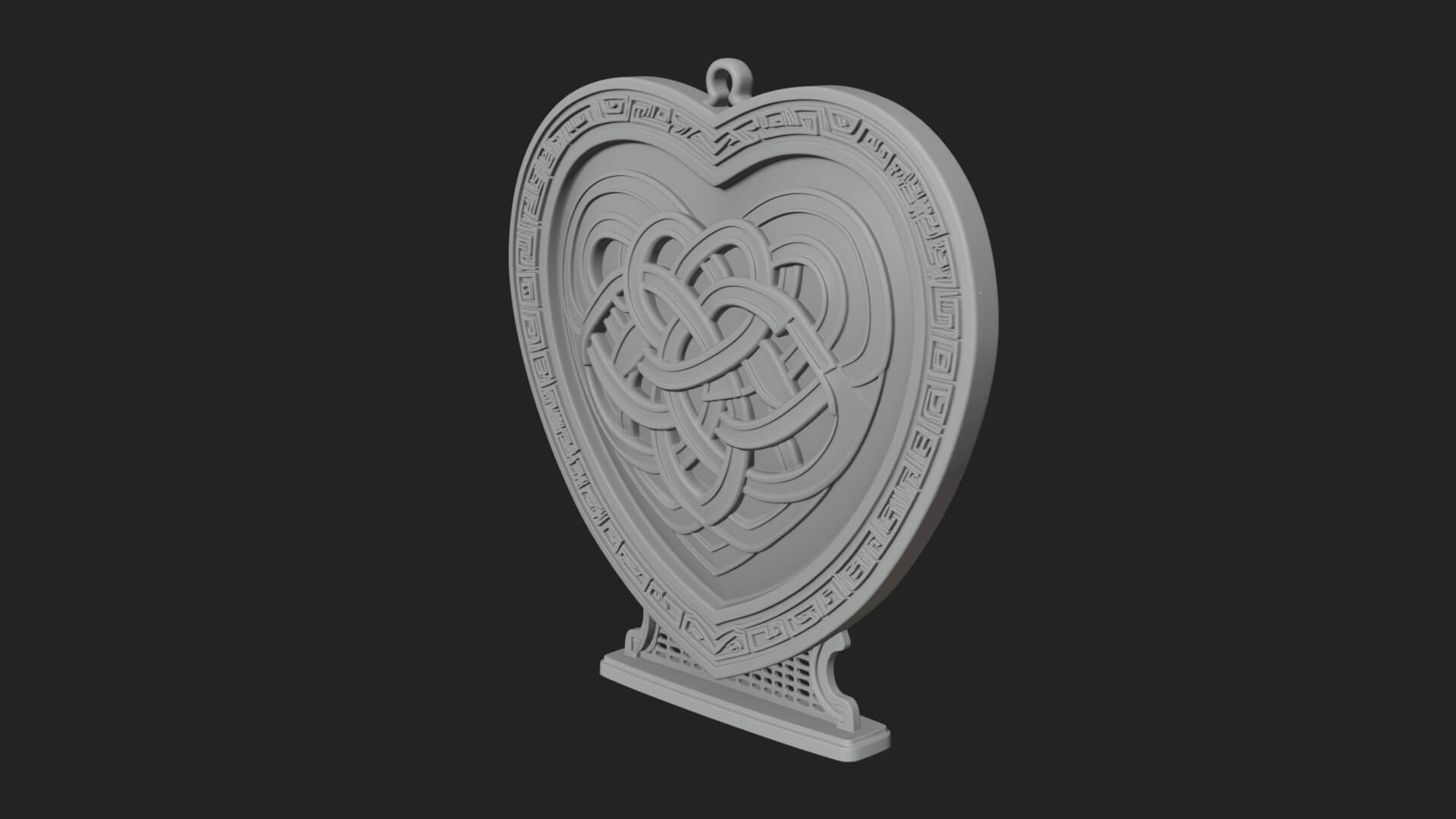 Ornate Framed Heart Plaque Design 272 3D Print Model 3D Model