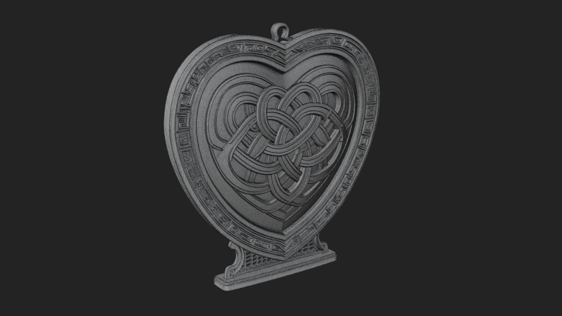 Ornate Framed Heart Plaque Design 272 3D Print Model 3D Model