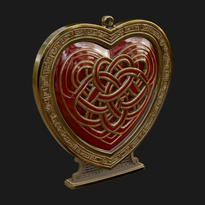 Ornate Framed Heart Plaque Design 272 3D Print Model