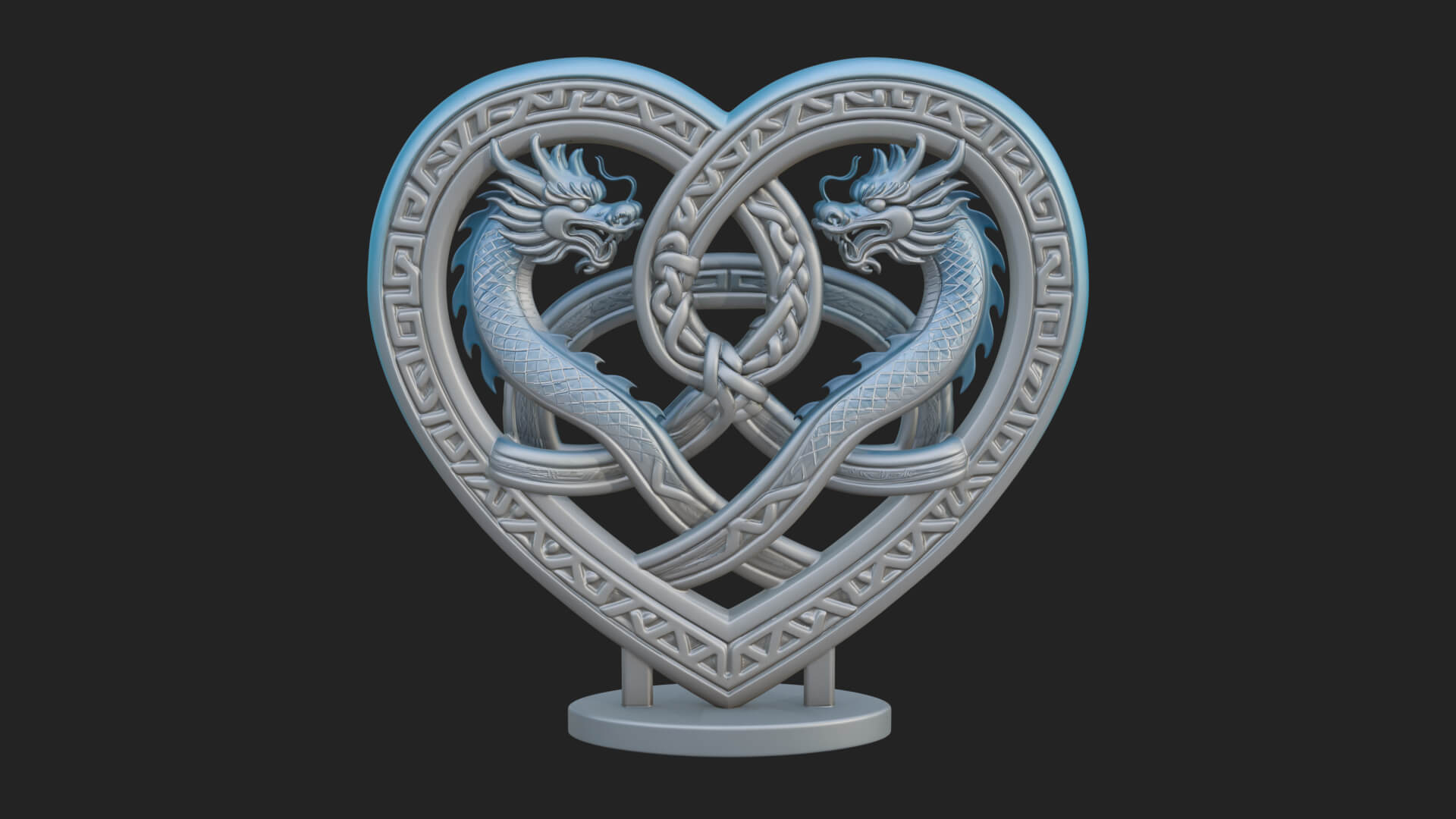 Ornate Framed Heart Plaque Design 273 3D Print Model 3D Model