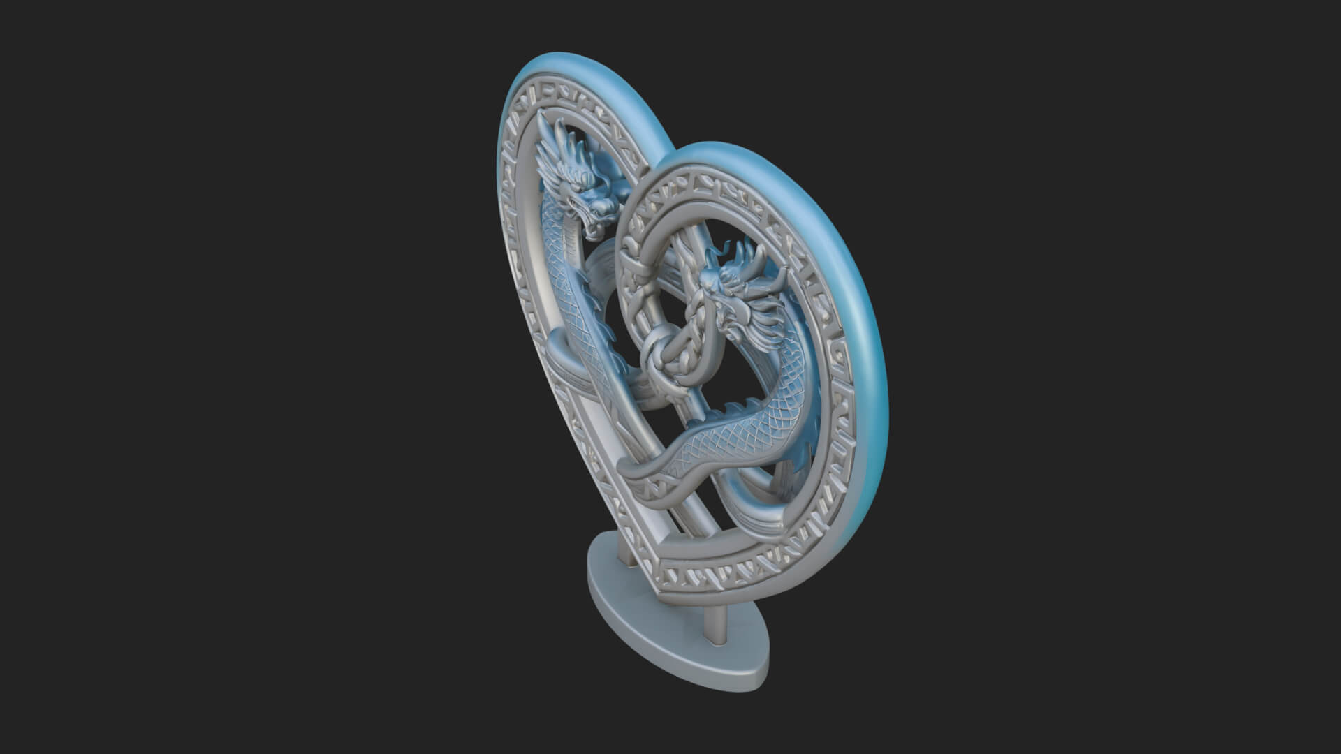 Ornate Framed Heart Plaque Design 273 3D Print Model 3D Model