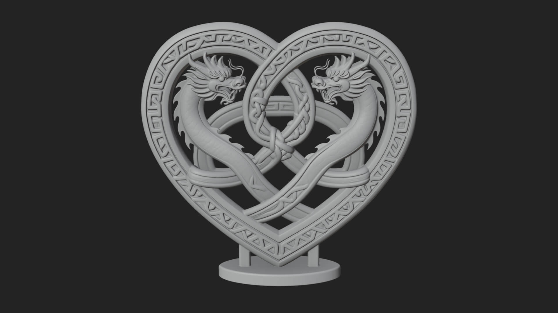 Ornate Framed Heart Plaque Design 273 3D Print Model 3D Model
