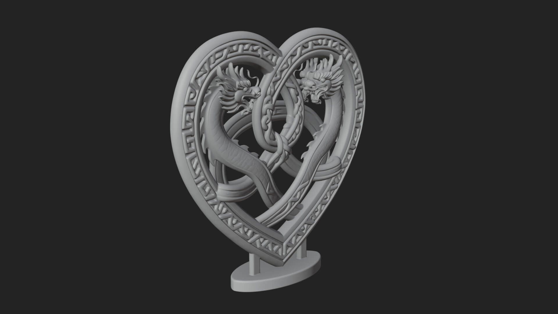 Ornate Framed Heart Plaque Design 273 3D Print Model 3D Model