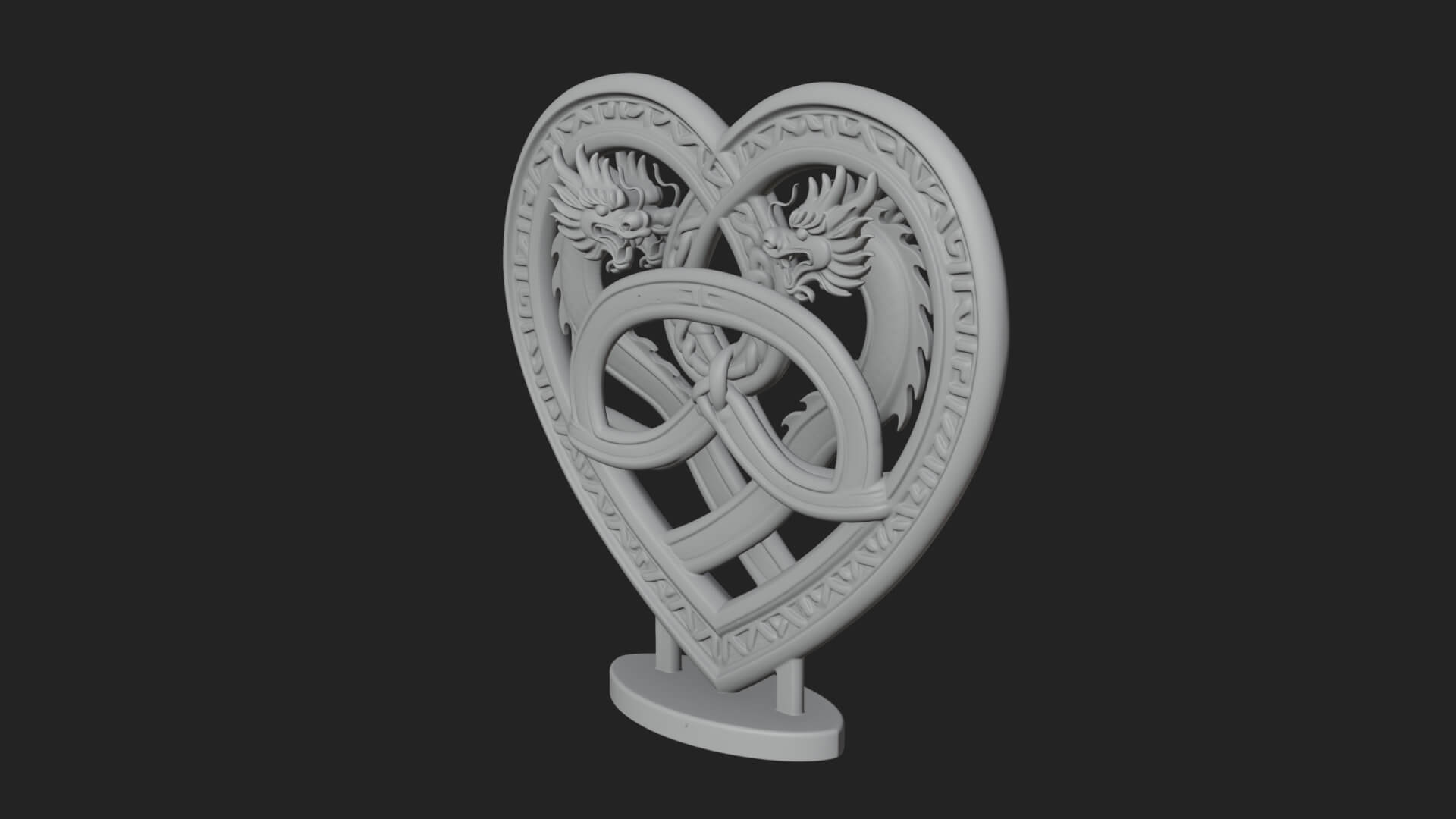 Ornate Framed Heart Plaque Design 273 3D Print Model 3D Model