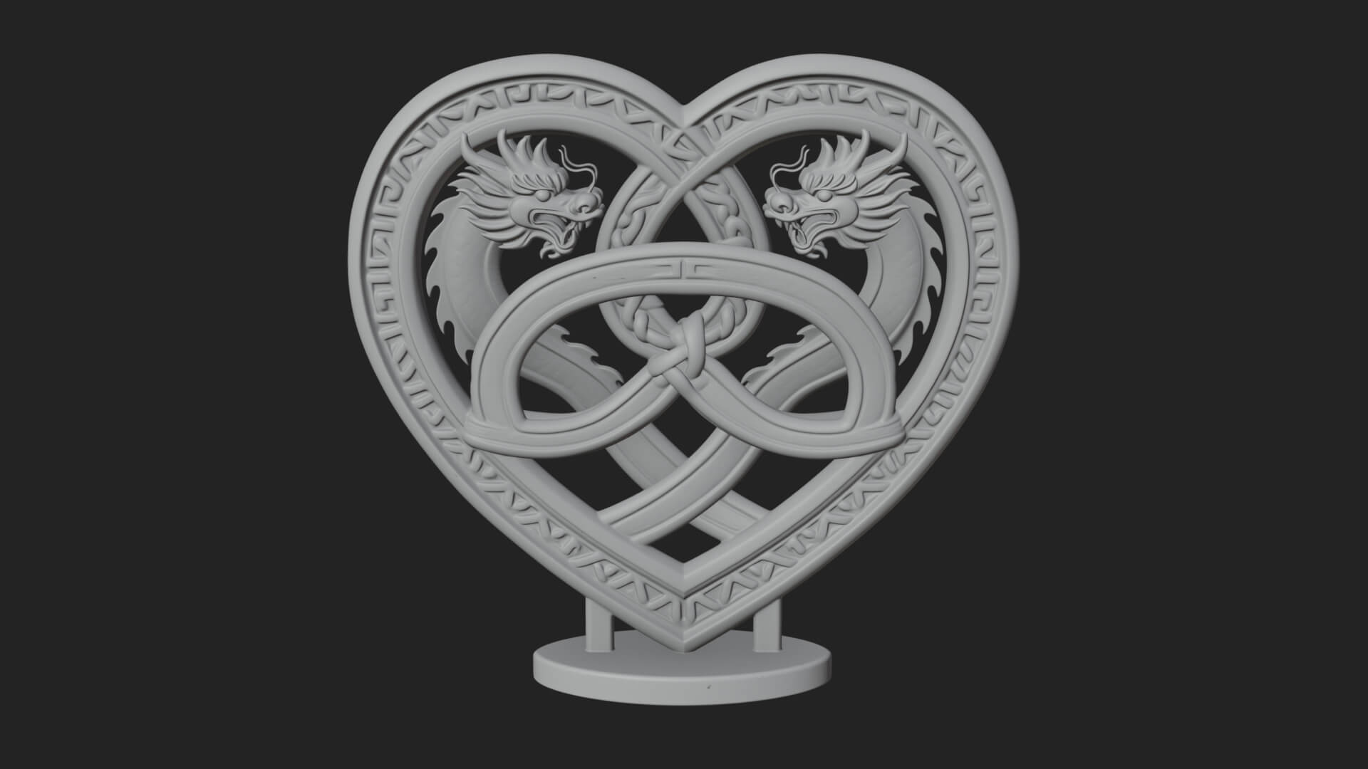 Ornate Framed Heart Plaque Design 273 3D Print Model 3D Model