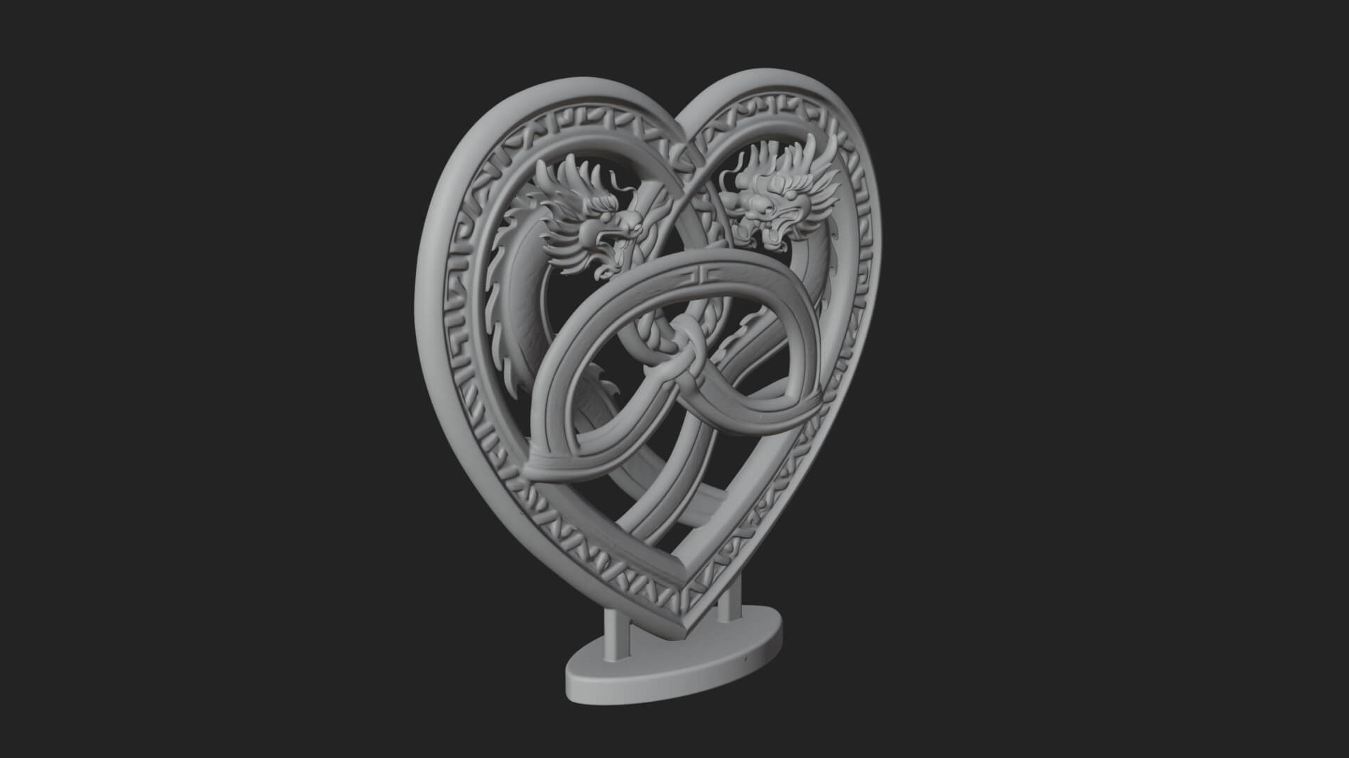 Ornate Framed Heart Plaque Design 273 3D Print Model 3D Model