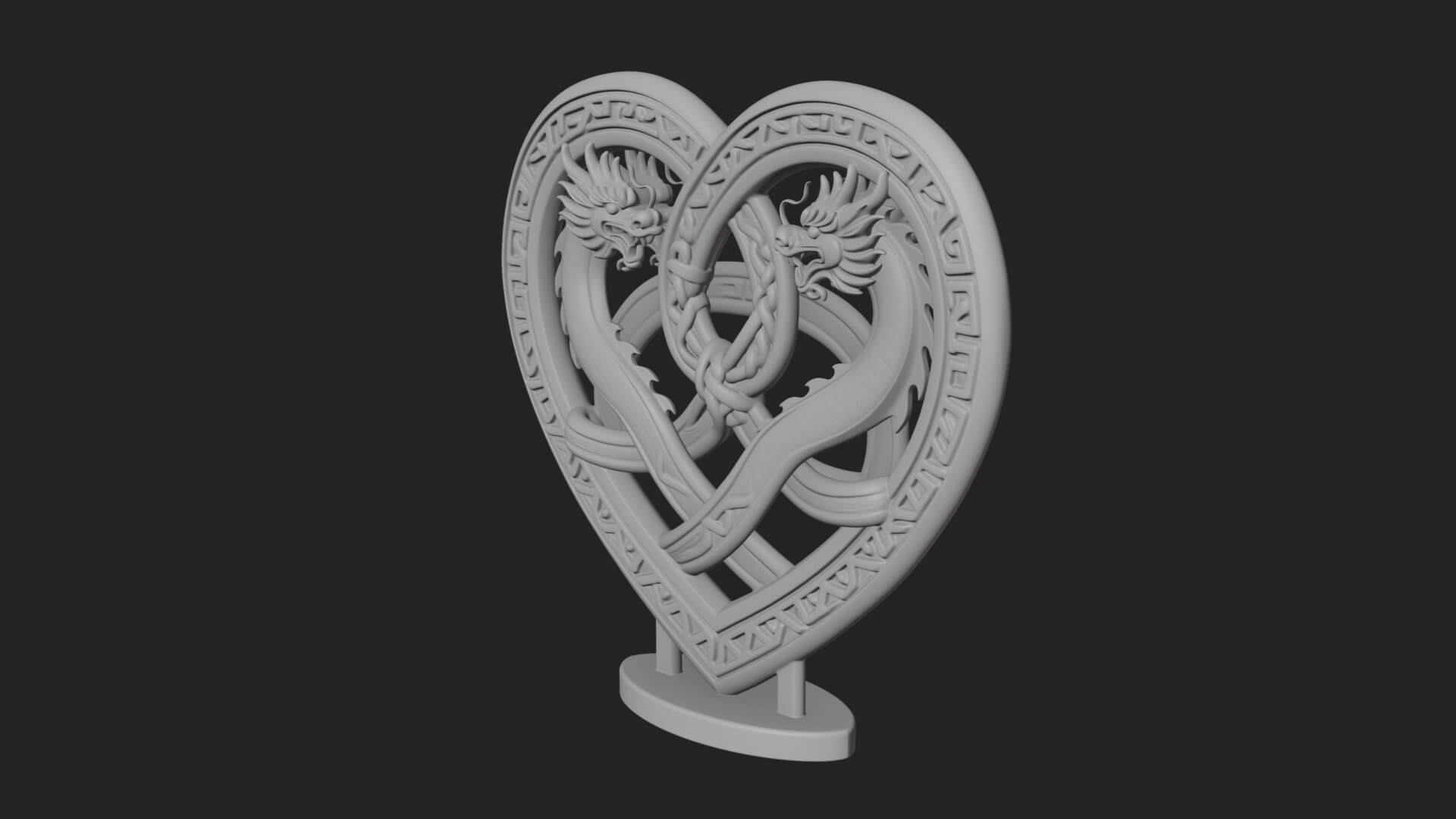 Ornate Framed Heart Plaque Design 273 3D Print Model 3D Model