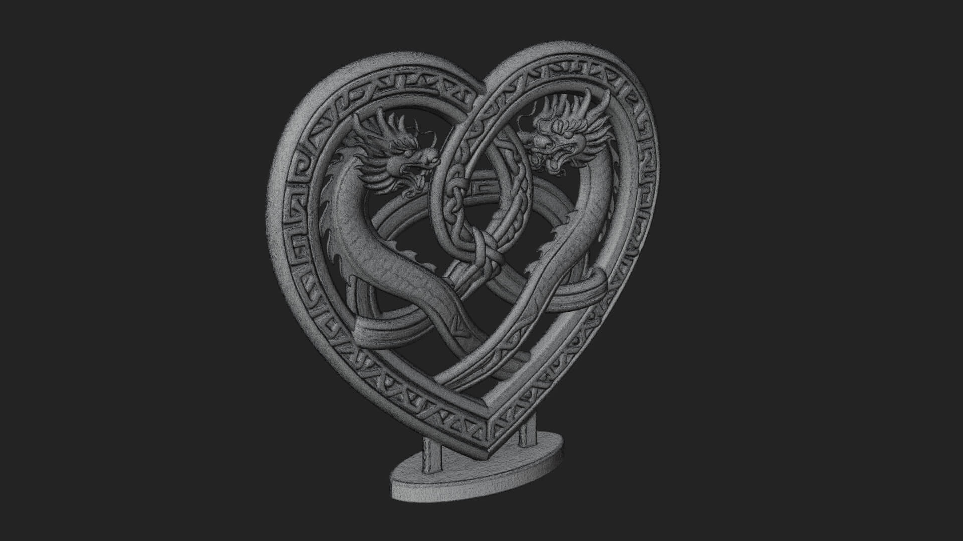 Ornate Framed Heart Plaque Design 273 3D Print Model 3D Model