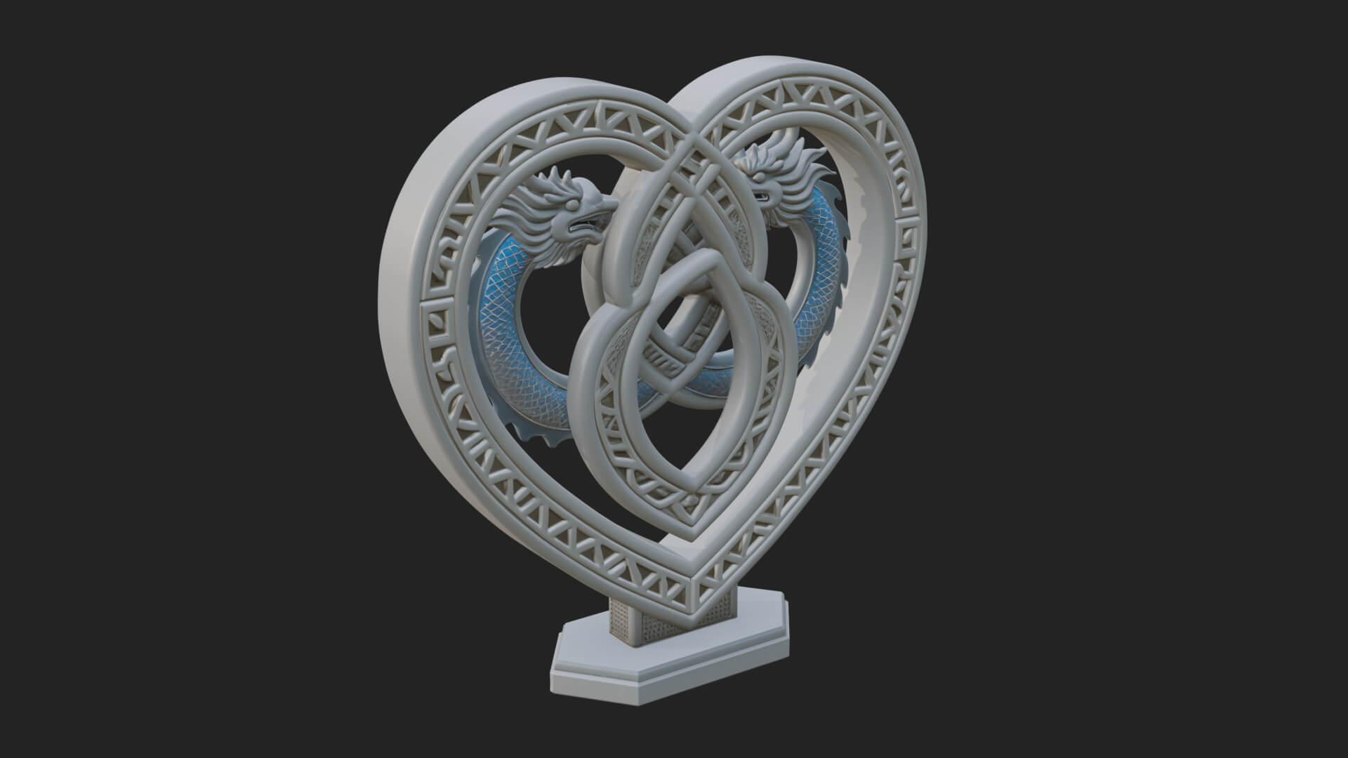 Ornate Framed Heart Plaque Design 274 3D Print Model 3D Model