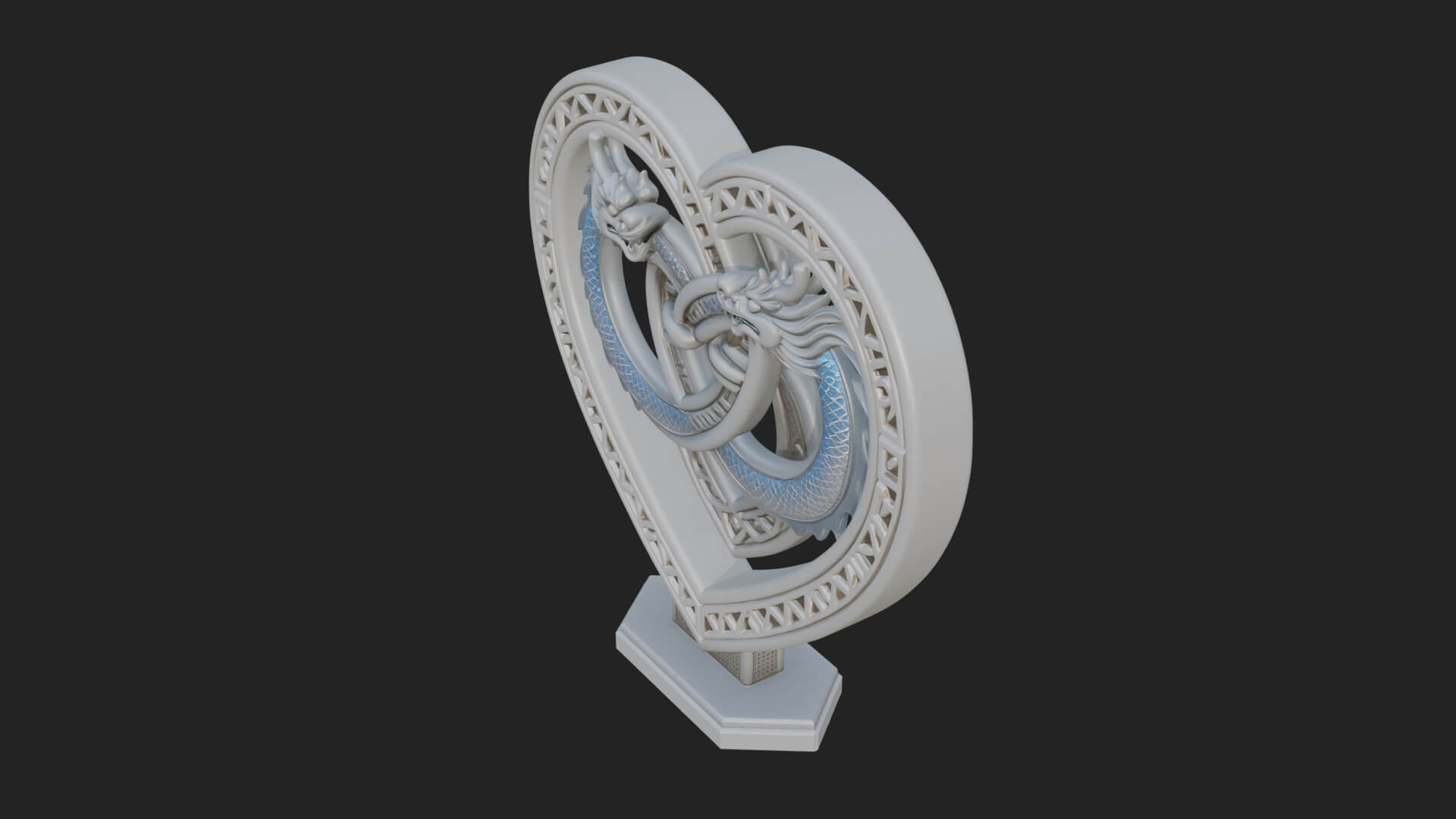 Ornate Framed Heart Plaque Design 274 3D Print Model 3D Model