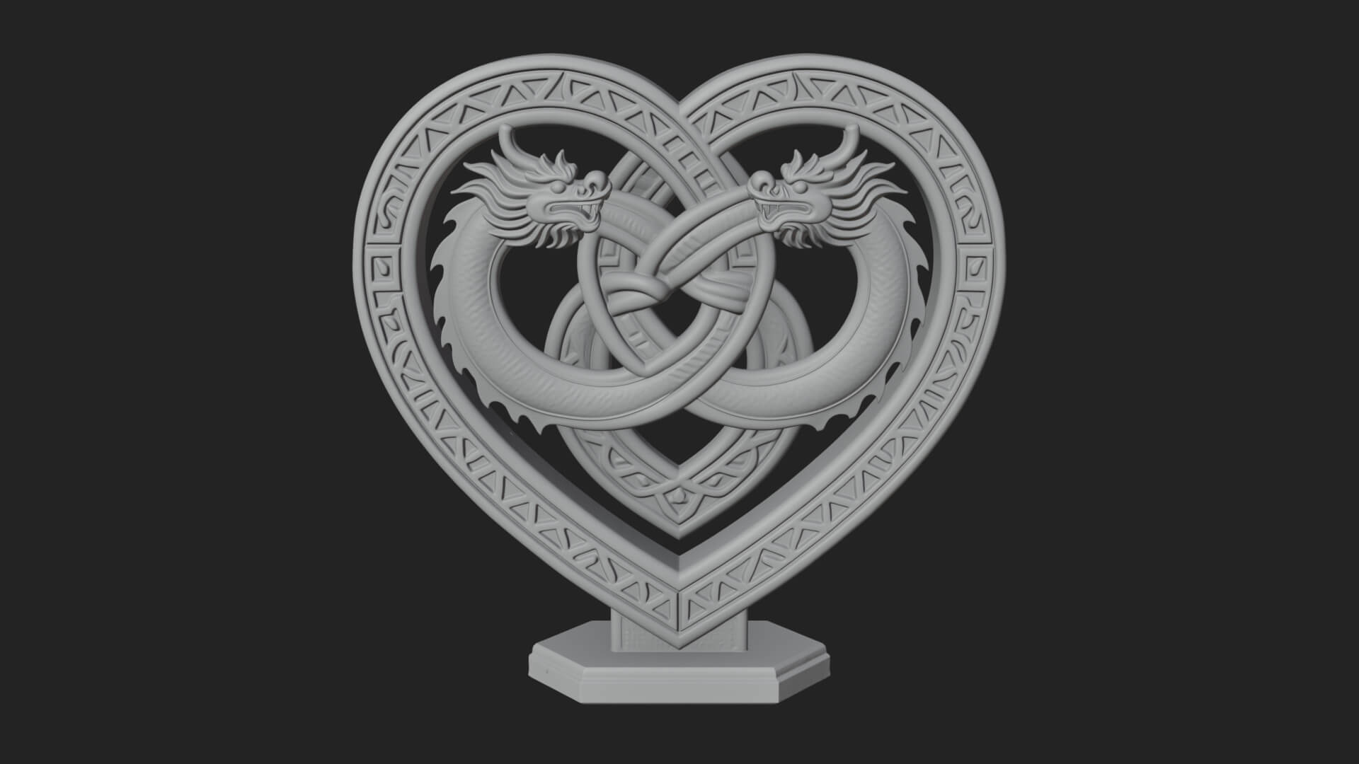 Ornate Framed Heart Plaque Design 274 3D Print Model 3D Model