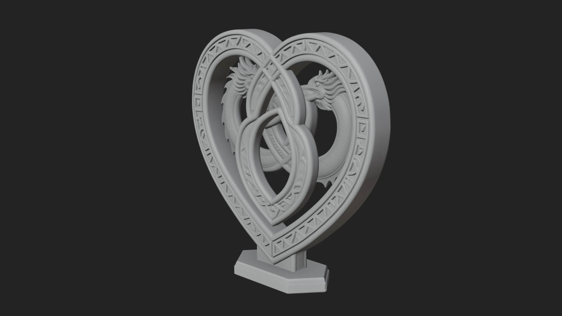 Ornate Framed Heart Plaque Design 274 3D Print Model 3D Model