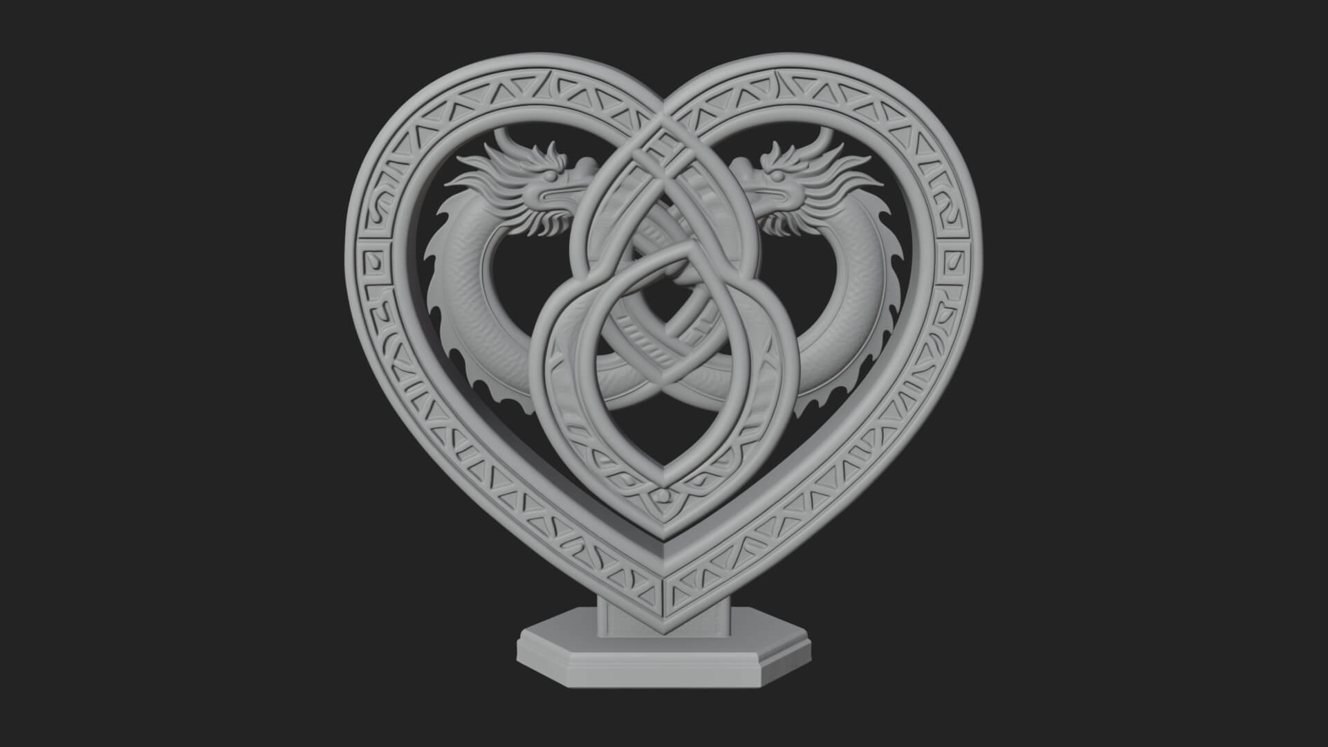 Ornate Framed Heart Plaque Design 274 3D Print Model 3D Model