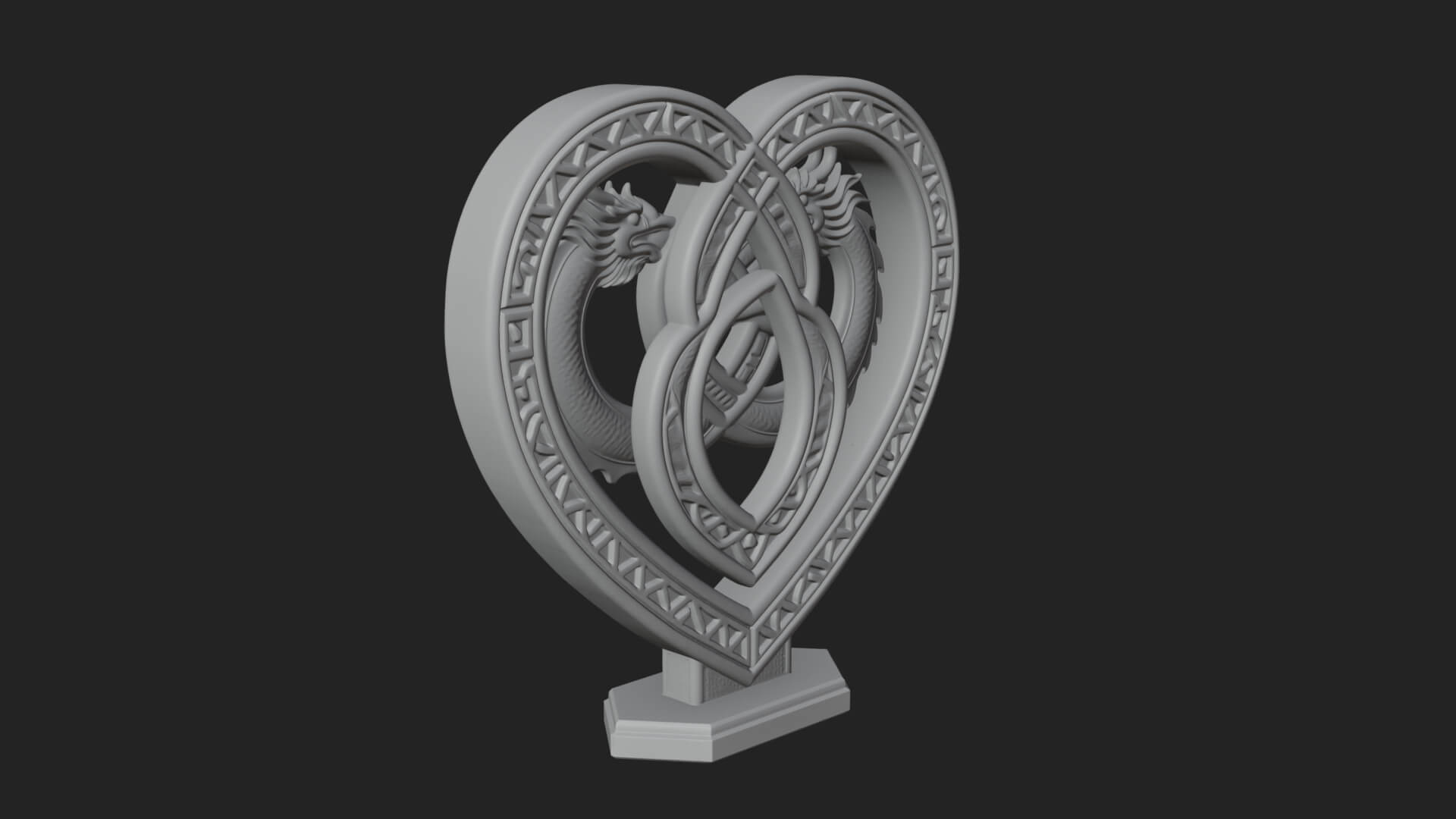 Ornate Framed Heart Plaque Design 274 3D Print Model 3D Model
