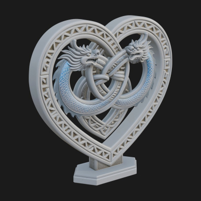 Ornate Framed Heart Plaque Design 274 3D Print Model