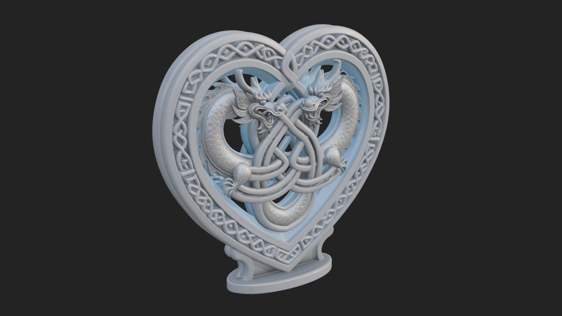Ornate Framed Heart Plaque Design 275 3D Print Model 3D Model