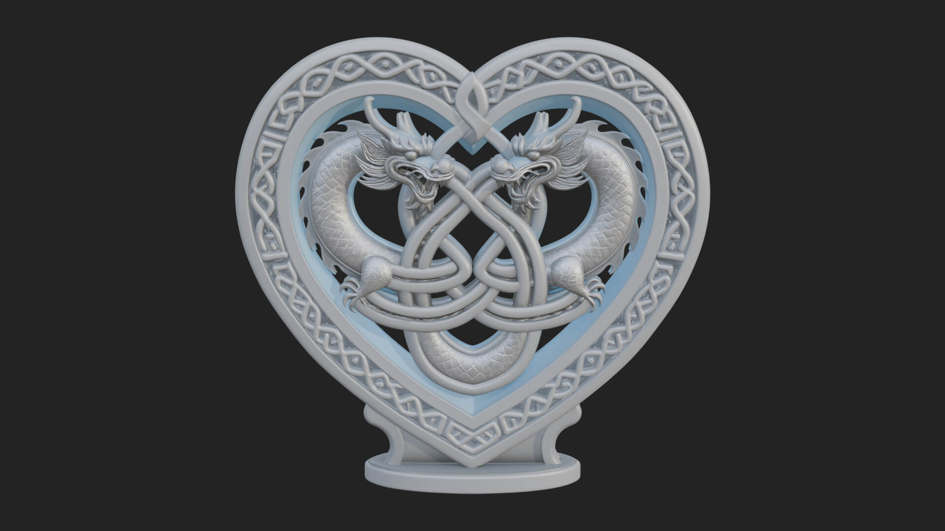 Ornate Framed Heart Plaque Design 275 3D Print Model 3D Model