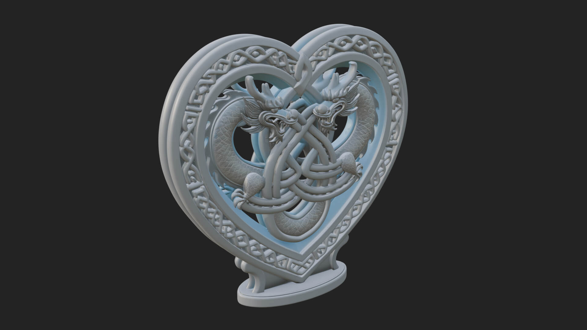 Ornate Framed Heart Plaque Design 275 3D Print Model 3D Model