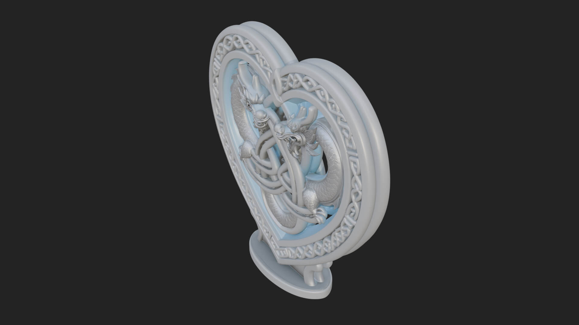 Ornate Framed Heart Plaque Design 275 3D Print Model 3D Model