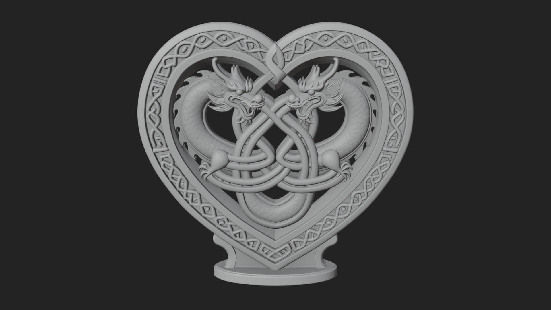 Ornate Framed Heart Plaque Design 275 3D Print Model 3D Model
